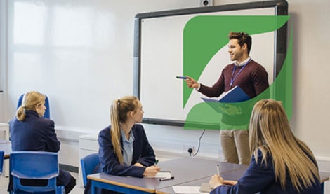 Teacher and three students