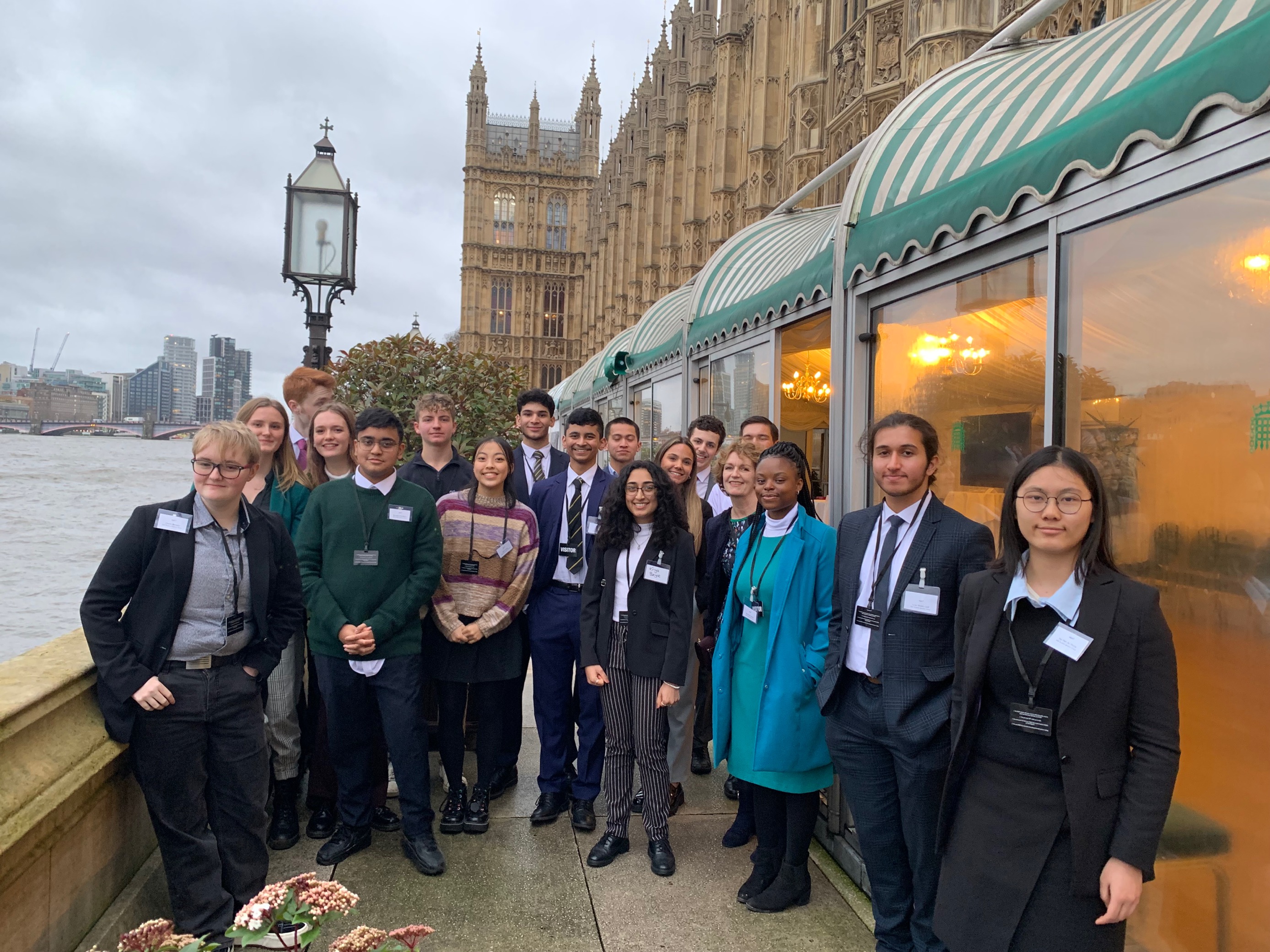 Members of the AQA Student Advisory Group for 2023 gathered outside in London.