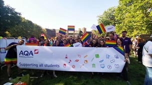 AQA staff march at Manchester Pride