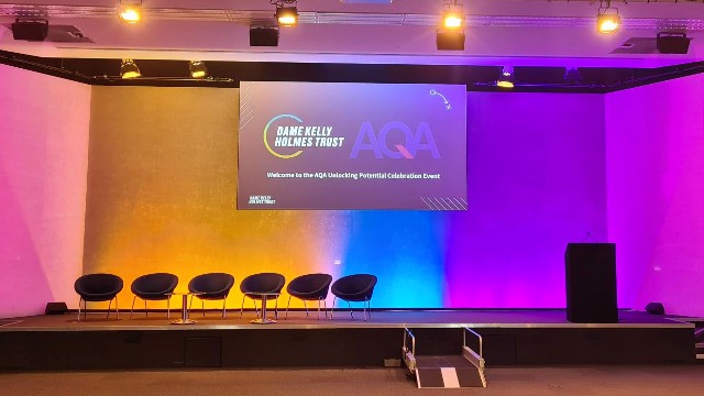 The stage for the AQA Unlocking Potential celebration event